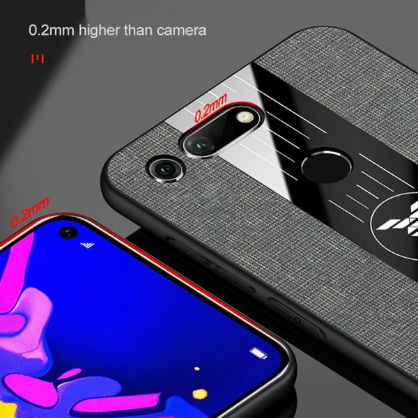 XINLI Stitching Cloth Textue Shockproof TPU Protective Case with Ring Holder, For Huawei Honor View 20