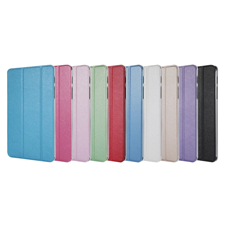 Silk Texture Three-fold Horizontal Flip Leather Case with Holder & Pen Slot, For Samsung Galaxy Tab A7 Lite 8.7 T220 / T225, For iPad Air 13 2025 / 2024 / iPad Pro 12.9 2022 / 2021