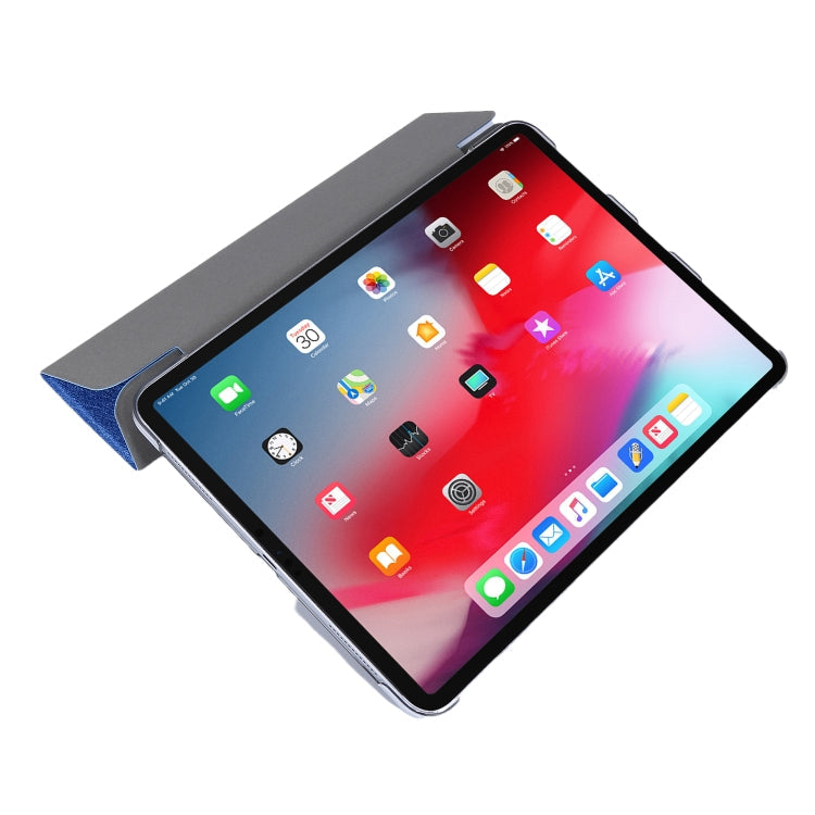 Silk Texture Three-fold Horizontal Flip Leather Case with Holder & Pen Slot, For iPad Pro 11 (2021)
