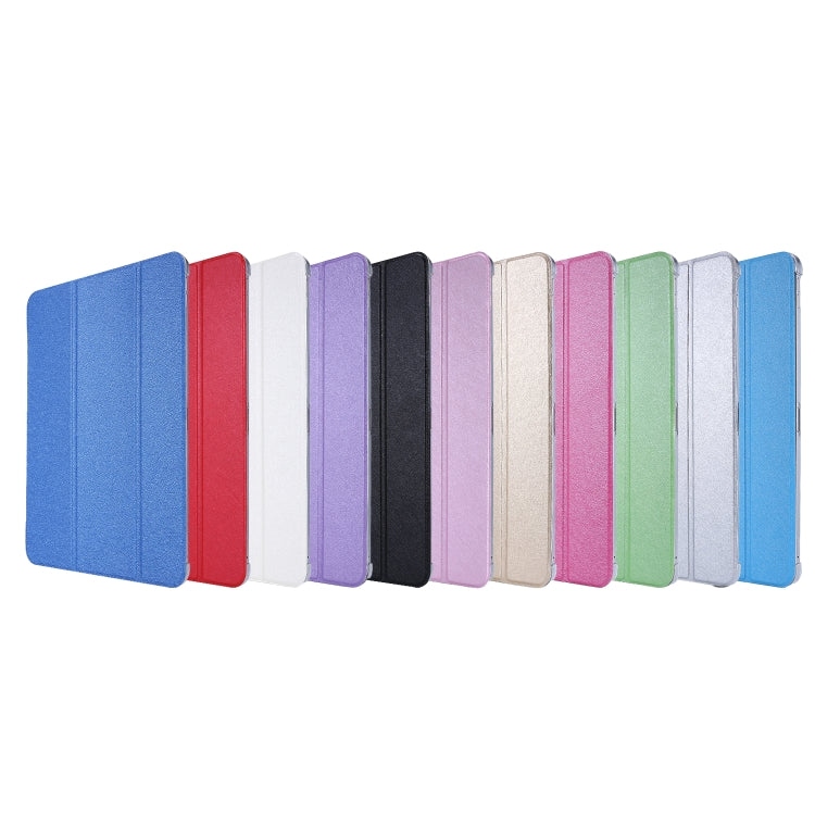 Silk Texture Three-fold Horizontal Flip Leather Case with Holder & Pen Slot, For iPad Pro 11 (2021)