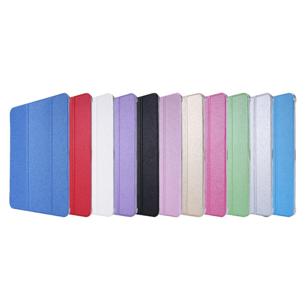 Silk Texture Three-fold Horizontal Flip Leather Case with Holder & Pen Slot, For iPad Pro 11 (2021)