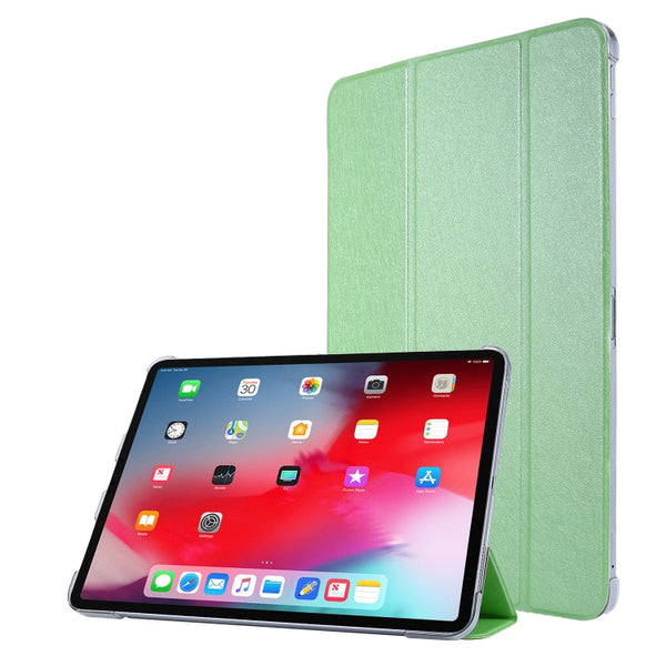 Silk Texture Three-fold Horizontal Flip Leather Case with Holder & Pen Slot, For iPad Pro 11 (2021)