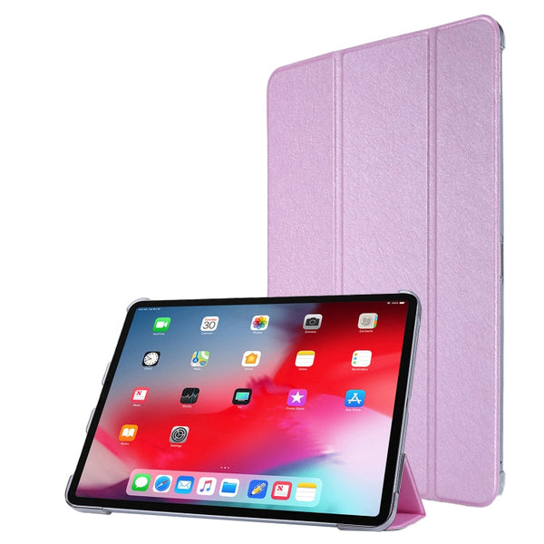 Silk Texture Three-fold Horizontal Flip Leather Case with Holder & Pen Slot, For iPad Pro 11 (2021)