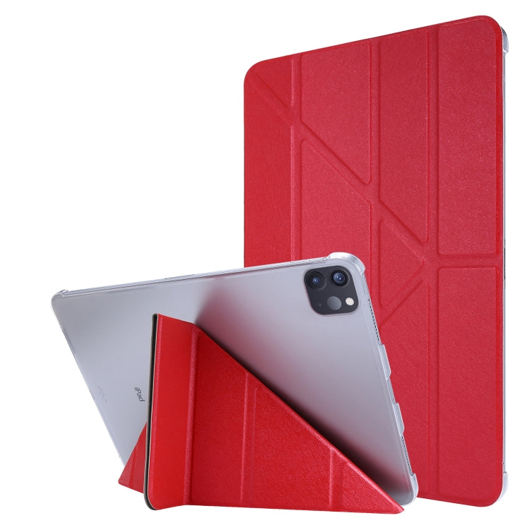 Silk Texture Horizontal Deformation Flip Leather Case with Holder
