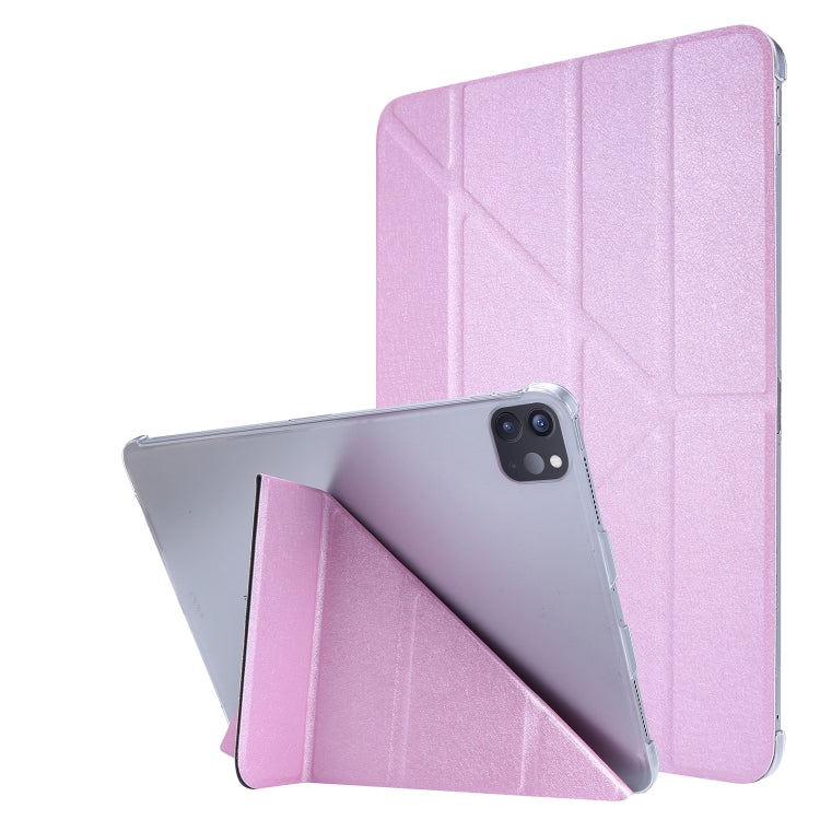 Silk Texture Horizontal Deformation Flip Leather Case with Holder