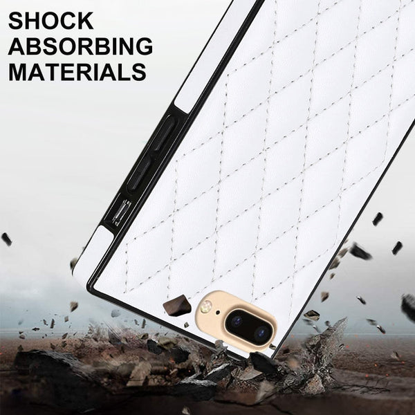 Elegant Rhombic Pattern Microfiber Leather +TPU Shockproof Case with Crossbody Strap Chain, For iPhone SE 2022 / SE 2020 / 8 / 7, For iPhone 8 Plus / 7 Plus, For iPhone X / XS, For iPhone XR