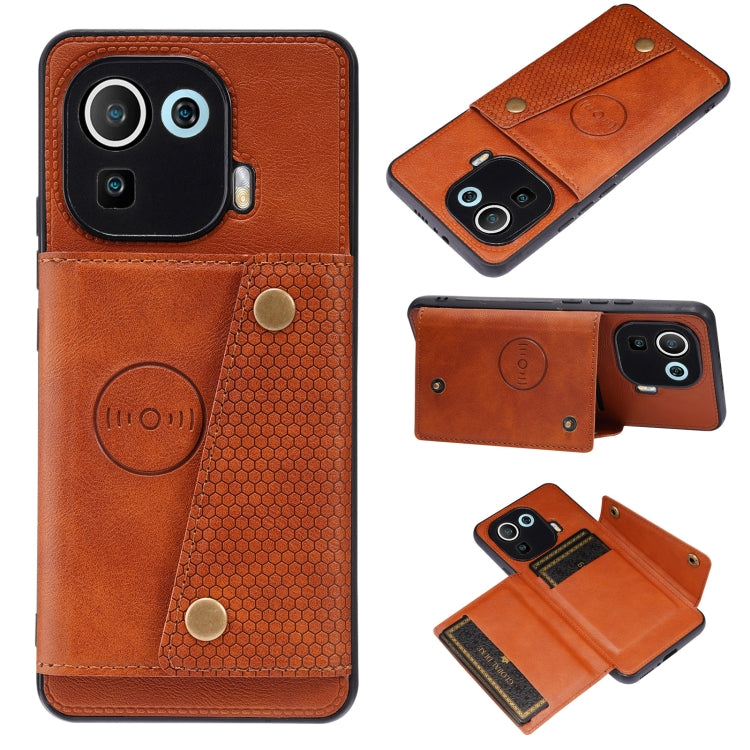 Double Buckle PU + TPU Shockproof Magnetic Protective Case with Card Slot & Holder, For Xiaomi Redmi Note 10 Pro Max, For Xiaomi Mi 11 Ultra, For Xiaomi Mi 11 Pro, For Xiaomi Mi 11 Lite