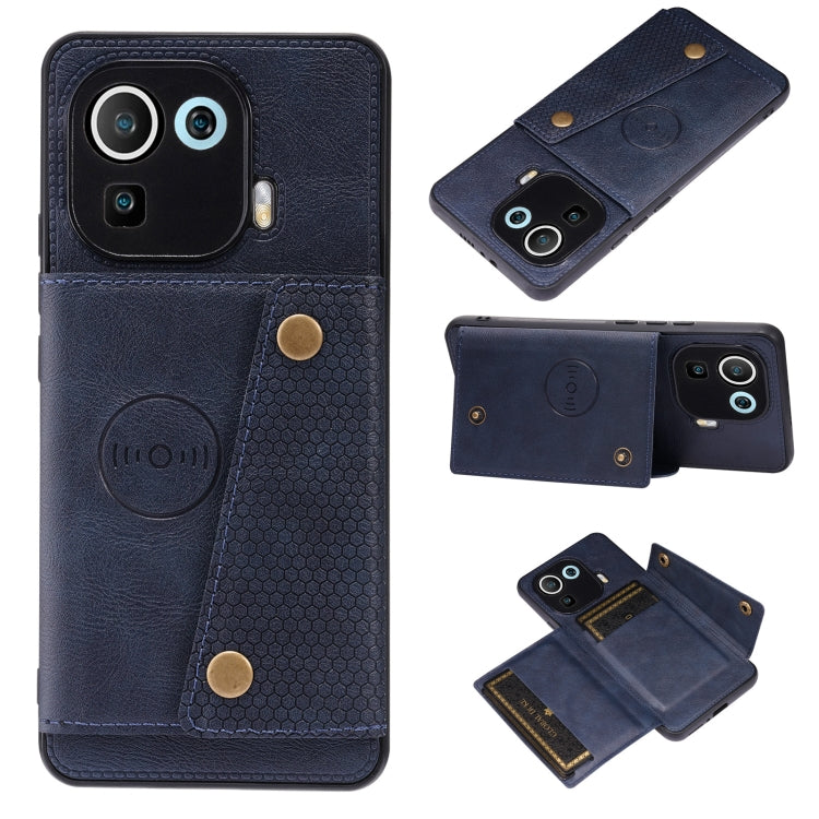 Double Buckle PU + TPU Shockproof Magnetic Protective Case with Card Slot & Holder, For Xiaomi Redmi Note 10 Pro Max, For Xiaomi Mi 11 Ultra, For Xiaomi Mi 11 Pro, For Xiaomi Mi 11 Lite