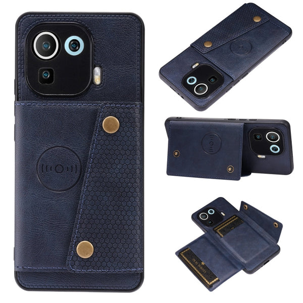 Double Buckle PU + TPU Shockproof Magnetic Protective Case with Card Slot & Holder, For Xiaomi Redmi Note 10 Pro Max, For Xiaomi Mi 11 Ultra, For Xiaomi Mi 11 Pro, For Xiaomi Mi 11 Lite