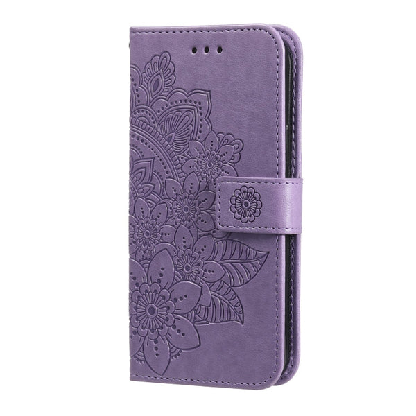 7-petal Flowers Embossing Pattern Horizontal Flip PU Leather Case with Holder & Card Slots & Wallet & Photo Frame, For iPhone 11, For iPhone 11 Pro, For iPhone 11 Pro Max, For iPhone 12 mini