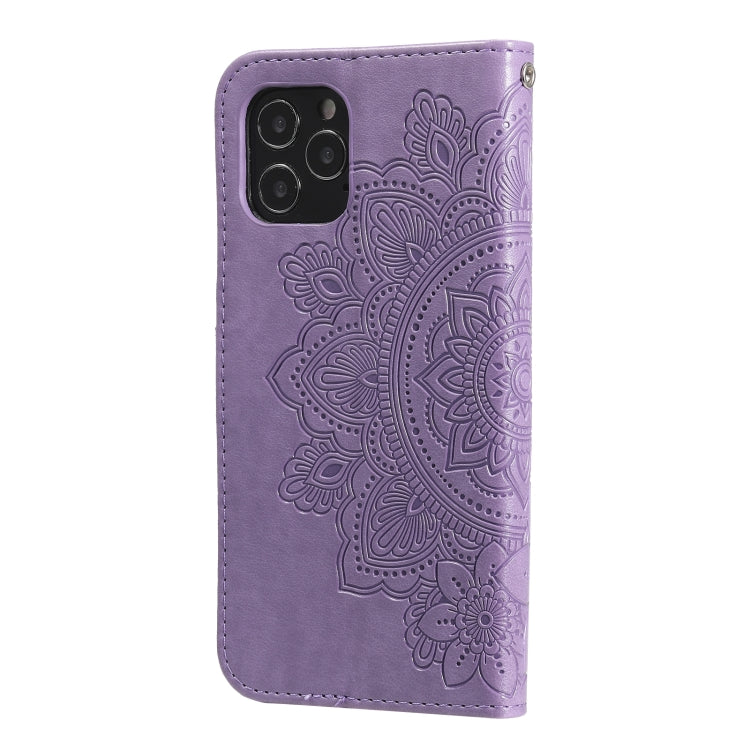 7-petal Flowers Embossing Pattern Horizontal Flip PU Leather Case with Holder & Card Slots & Wallet & Photo Frame, For iPhone 11, For iPhone 11 Pro, For iPhone 11 Pro Max, For iPhone 12 mini
