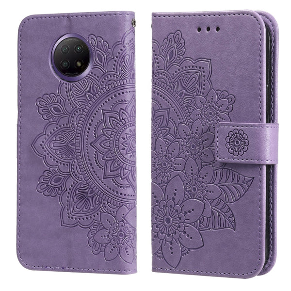 7-petal Flowers Embossing Pattern Horizontal Flip PU Leather Case with Holder & Card Slots & Wallet & Photo Frame, For Xiaomi Redmi Note 9T 5G / Note 9 5G (CN Version), For Xiaomi Redmi Note 9 4G (Foreign Version) / Mi 10X 4G                           ...