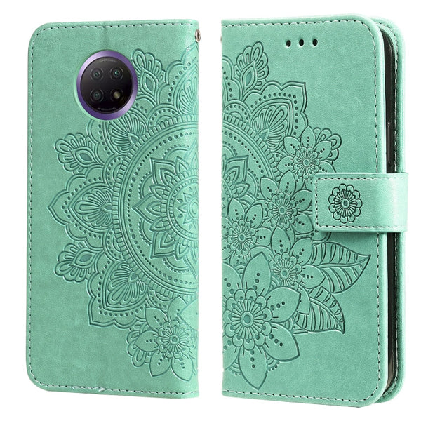 7-petal Flowers Embossing Pattern Horizontal Flip PU Leather Case with Holder & Card Slots & Wallet & Photo Frame, For Xiaomi Redmi Note 9T 5G / Note 9 5G (CN Version), For Xiaomi Redmi Note 9 4G (Foreign Version) / Mi 10X 4G                           ...