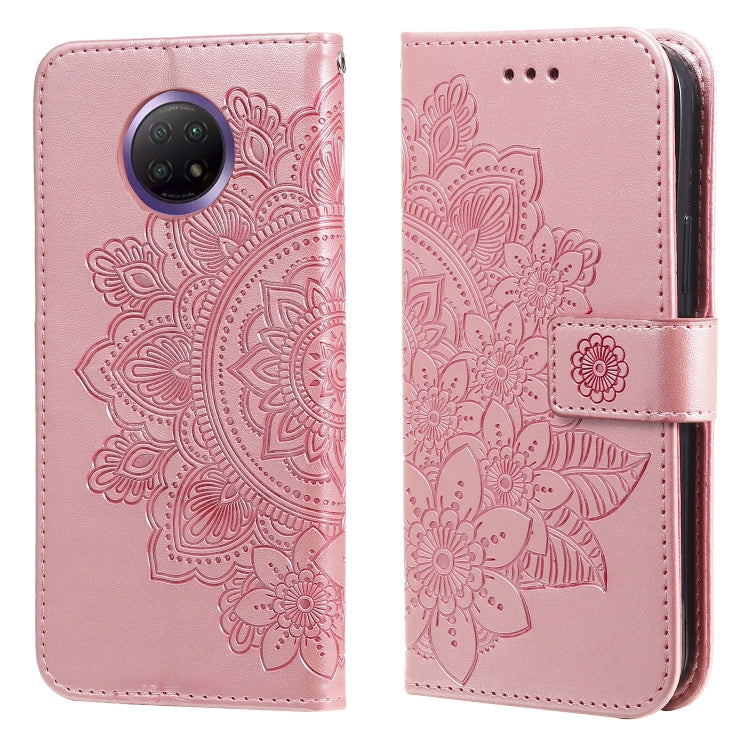 7-petal Flowers Embossing Pattern Horizontal Flip PU Leather Case with Holder & Card Slots & Wallet & Photo Frame, For Xiaomi Redmi Note 9T 5G / Note 9 5G (CN Version), For Xiaomi Redmi Note 9 4G (Foreign Version) / Mi 10X 4G                           ...
