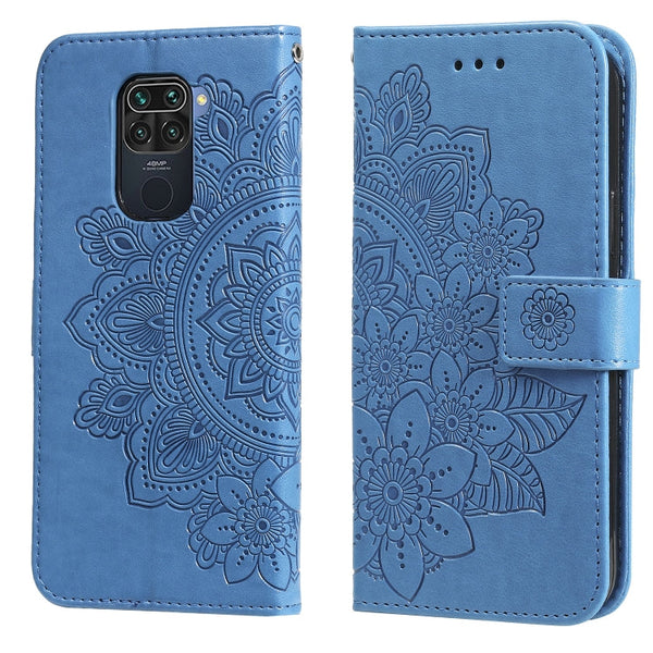 7-petal Flowers Embossing Pattern Horizontal Flip PU Leather Case with Holder & Card Slots & Wallet & Photo Frame, For Xiaomi Redmi Note 9T 5G / Note 9 5G (CN Version), For Xiaomi Redmi Note 9 4G (Foreign Version) / Mi 10X 4G                           ...