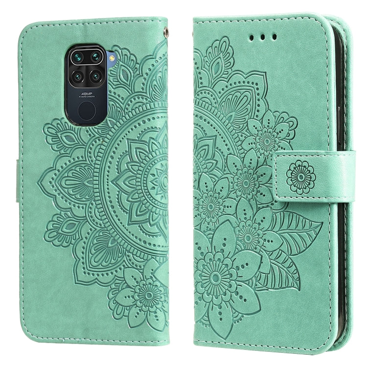 7-petal Flowers Embossing Pattern Horizontal Flip PU Leather Case with Holder & Card Slots & Wallet & Photo Frame, For Xiaomi Redmi Note 9T 5G / Note 9 5G (CN Version), For Xiaomi Redmi Note 9 4G (Foreign Version) / Mi 10X 4G                           ...
