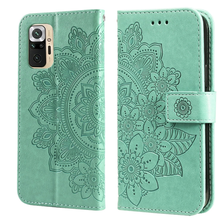 7-petal Flowers Embossing Pattern Horizontal Flip PU Leather Case with Holder & Card Slots & Wallet & Photo Frame, For Xiaomi Redmi Note 9T 5G / Note 9 5G (CN Version), For Xiaomi Redmi Note 9 4G (Foreign Version) / Mi 10X 4G                           ...