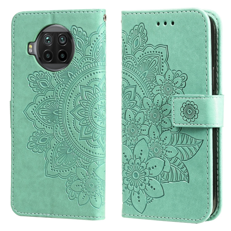 7-petal Flowers Embossing Pattern Horizontal Flip PU Leather Case with Holder & Card Slots & Wallet & Photo Frame, For Xiaomi Mi 10T Lite, For Xiaomi Mi 10T Pro, For Xiaomi Mi 11, For Xiaomi Poco X3/X3 Pro/X3 NFC