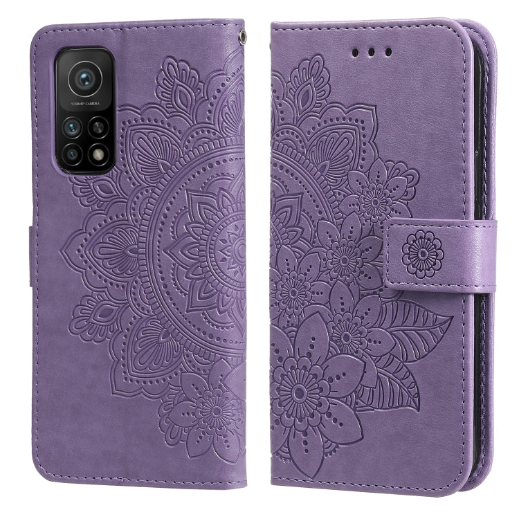 7-petal Flowers Embossing Pattern Horizontal Flip PU Leather Case with Holder & Card Slots & Wallet & Photo Frame, For Xiaomi Mi 10T Lite, For Xiaomi Mi 10T Pro, For Xiaomi Mi 11, For Xiaomi Poco X3/X3 Pro/X3 NFC
