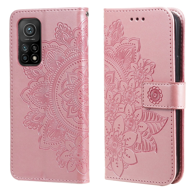 7-petal Flowers Embossing Pattern Horizontal Flip PU Leather Case with Holder & Card Slots & Wallet & Photo Frame, For Xiaomi Mi 10T Lite, For Xiaomi Mi 10T Pro, For Xiaomi Mi 11, For Xiaomi Poco X3/X3 Pro/X3 NFC