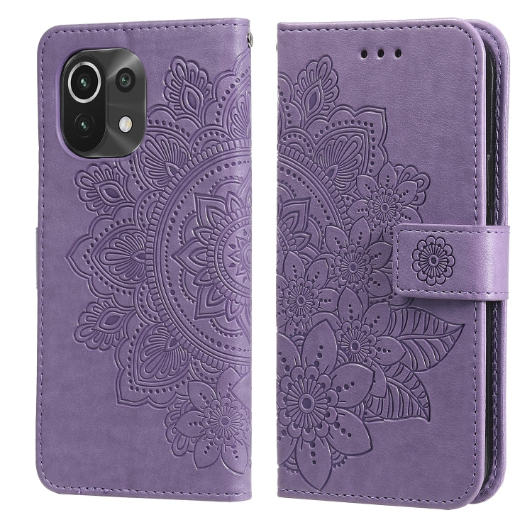 7-petal Flowers Embossing Pattern Horizontal Flip PU Leather Case with Holder & Card Slots & Wallet & Photo Frame, For Xiaomi Mi 10T Lite, For Xiaomi Mi 10T Pro, For Xiaomi Mi 11, For Xiaomi Poco X3/X3 Pro/X3 NFC