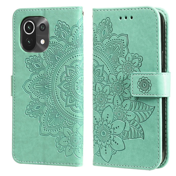 7-petal Flowers Embossing Pattern Horizontal Flip PU Leather Case with Holder & Card Slots & Wallet & Photo Frame, For Xiaomi Mi 10T Lite, For Xiaomi Mi 10T Pro, For Xiaomi Mi 11, For Xiaomi Poco X3/X3 Pro/X3 NFC