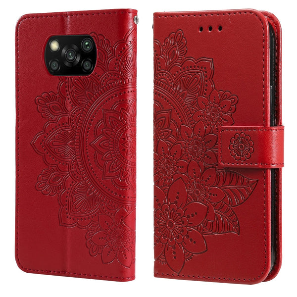 7-petal Flowers Embossing Pattern Horizontal Flip PU Leather Case with Holder & Card Slots & Wallet & Photo Frame, For Xiaomi Mi 10T Lite, For Xiaomi Mi 10T Pro, For Xiaomi Mi 11, For Xiaomi Poco X3/X3 Pro/X3 NFC