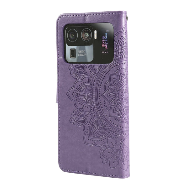 7-petal Flowers Embossing Pattern Horizontal Flip PU Leather Case with Holder & Card Slots & Wallet & Photo Frame, For Xiaomi Mi 11 Ultra, For Xiaomi Mi 11 Lite, For Xiaomi Poco M3 / Redmi Note 9 4G, For Xiaomi Mi 11 Pro