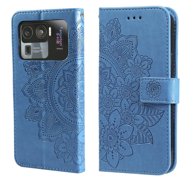 7-petal Flowers Embossing Pattern Horizontal Flip PU Leather Case with Holder & Card Slots & Wallet & Photo Frame, For Xiaomi Mi 11 Ultra, For Xiaomi Mi 11 Lite, For Xiaomi Poco M3 / Redmi Note 9 4G, For Xiaomi Mi 11 Pro