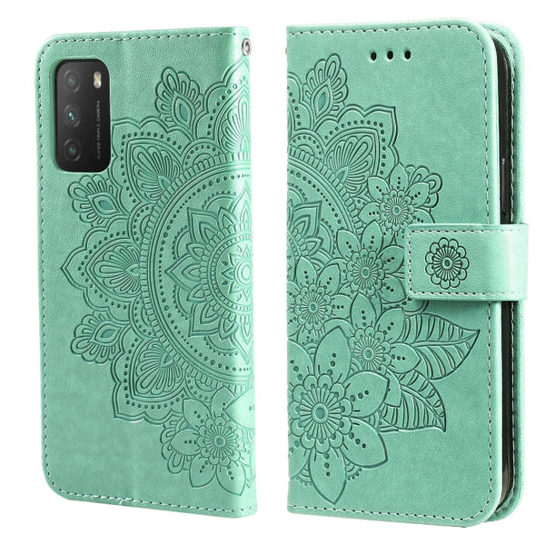 7-petal Flowers Embossing Pattern Horizontal Flip PU Leather Case with Holder & Card Slots & Wallet & Photo Frame, For Xiaomi Mi 11 Ultra, For Xiaomi Mi 11 Lite, For Xiaomi Poco M3 / Redmi Note 9 4G, For Xiaomi Mi 11 Pro