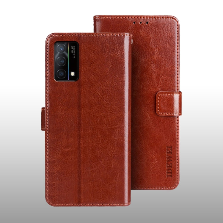 idewei Crazy Horse Texture Horizontal Flip Leather Case with Holder & Card Slots & Wallet, For OPPO K9 5G, For OPPO Realme Narzo 30A, For OPPO Reno5 A Japanese Version