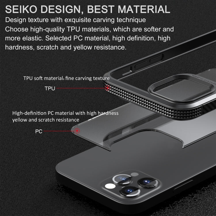iPAKY MG Series Carbon Fiber Texture Shockproof TPU+ Transparent PC Case, For iPhone 12 / 12 Pro, For iPhone XS Max