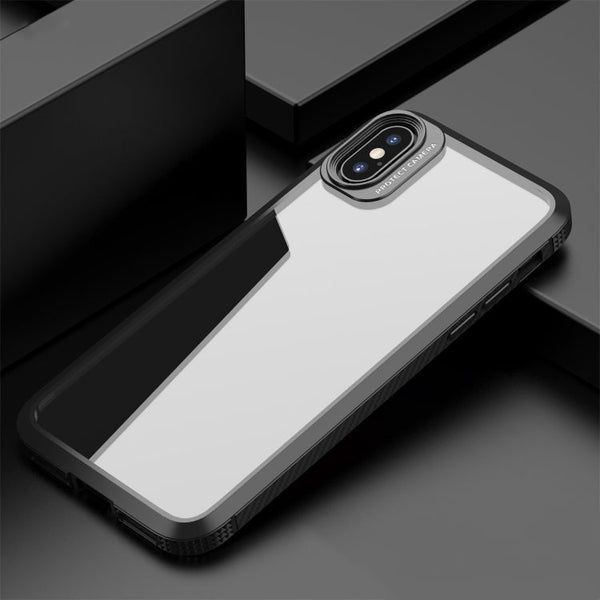 iPAKY MG Series Carbon Fiber Texture Shockproof TPU+ Transparent PC Case, For iPhone 12 / 12 Pro, For iPhone XS Max