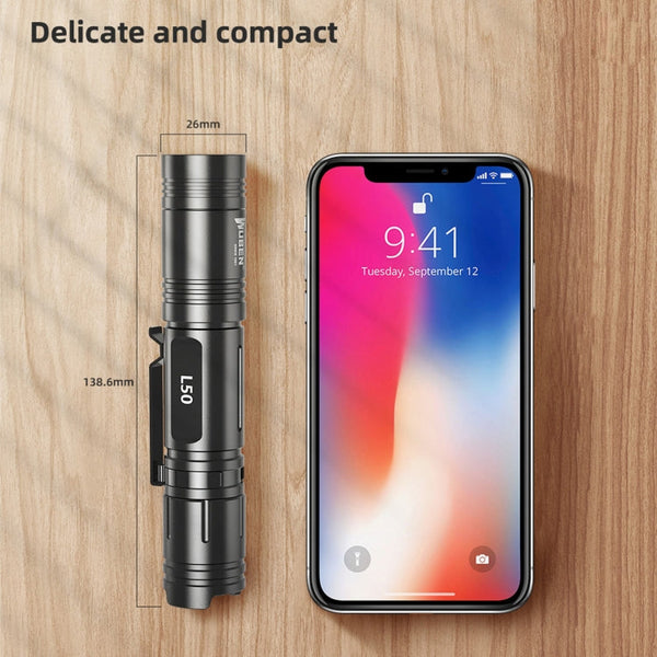 WUBEN L50 Outdoor Portable LED Strong Light USB Rechargeable Aluminum Flashlight, L50