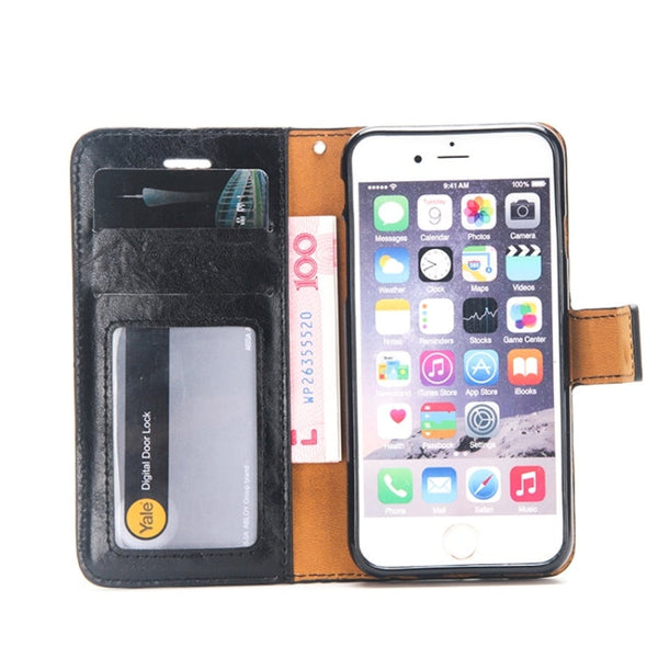 Crazy Horse Texture Detachable Magnetic Back Cover Horizontal Flip Leather Case with Holder & Card Slots & Photo Frame & Wallet, For iPhone 6 / 6s, For iPhone 8 Plus / 7 Plus, For iPhone X / XS, For iPhone XR