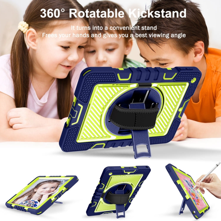 360 Degree Rotation Contrast Color Shockproof Silicone + PC Case with Holder & Hand Grip Strap & Shoulder Strap