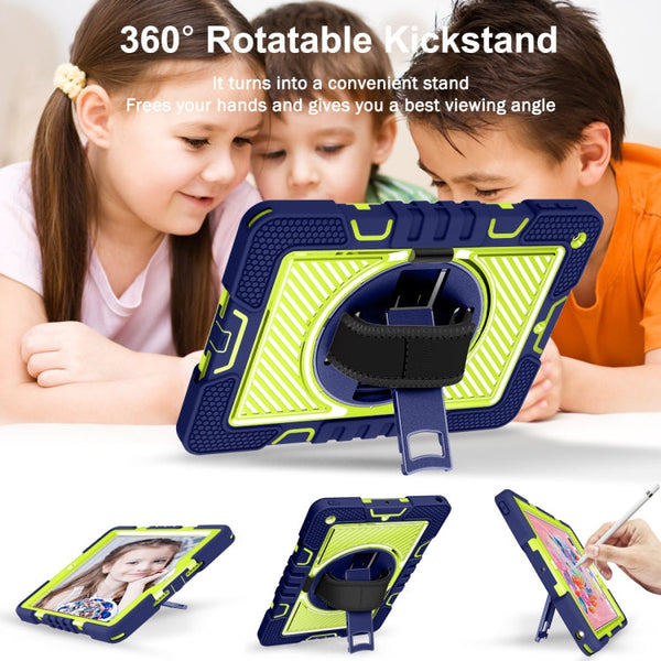 360 Degree Rotation Contrast Color Shockproof Silicone + PC Case with Holder & Hand Grip Strap & Shoulder Strap