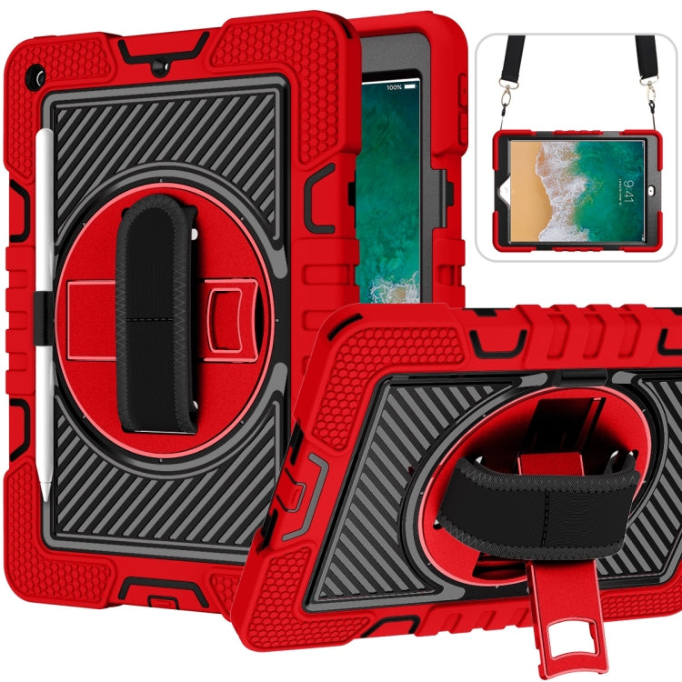 360 Degree Rotation Contrast Color Shockproof Silicone + PC Case with Holder & Hand Grip Strap & Shoulder Strap