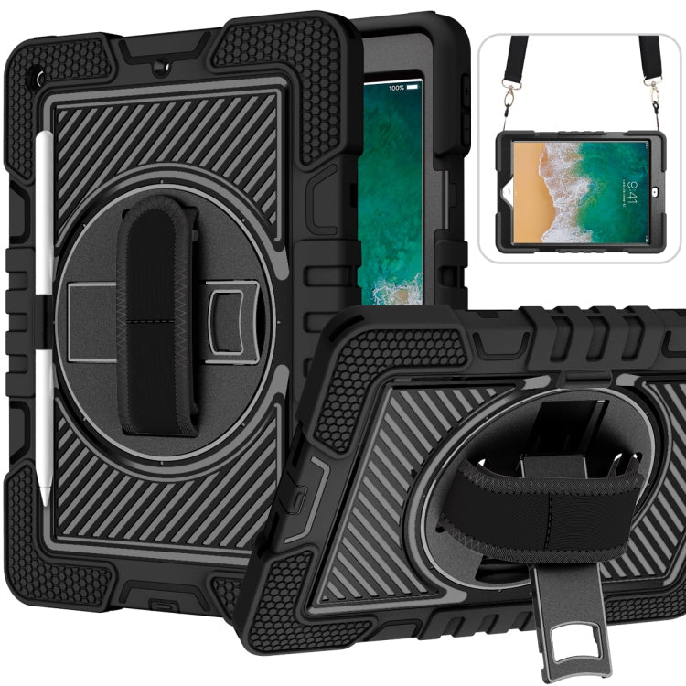 360 Degree Rotation Contrast Color Shockproof Silicone + PC Case with Holder & Hand Grip Strap & Shoulder Strap