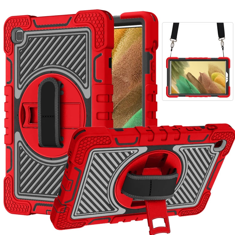 360 Degree Rotation Contrast Color Shockproof Silicone + PC Case with Holder & Hand Grip Strap & Shoulder Strap