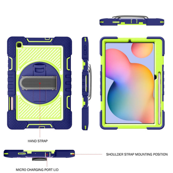 360 Degree Rotation Contrast Color Shockproof Silicone + PC Case with Holder & Hand Grip Strap & Shoulder Strap