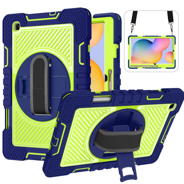 360 Degree Rotation Contrast Color Shockproof Silicone + PC Case with Holder & Hand Grip Strap & Shoulder Strap
