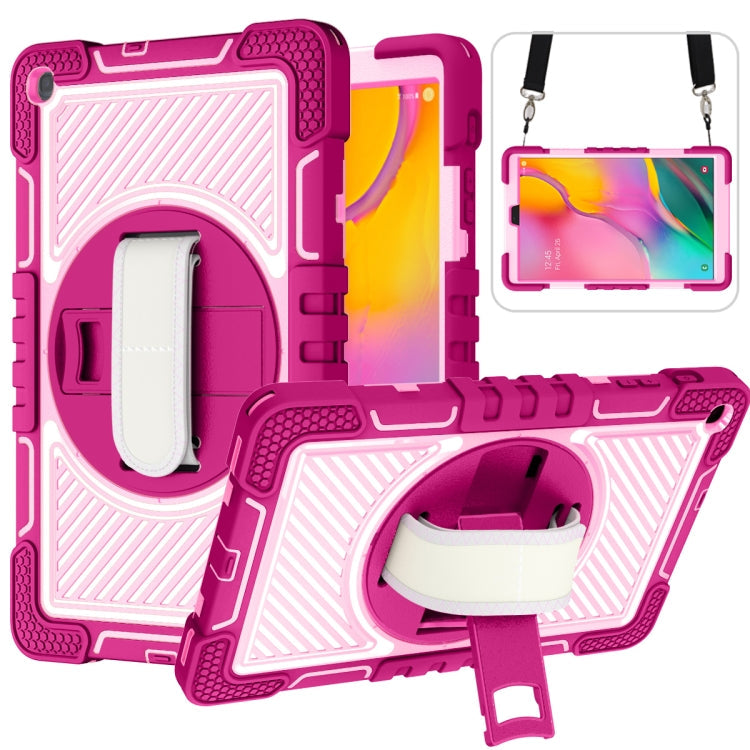 360 Degree Rotation Contrast Color Shockproof Silicone + PC Case with Holder & Hand Grip Strap & Shoulder Strap