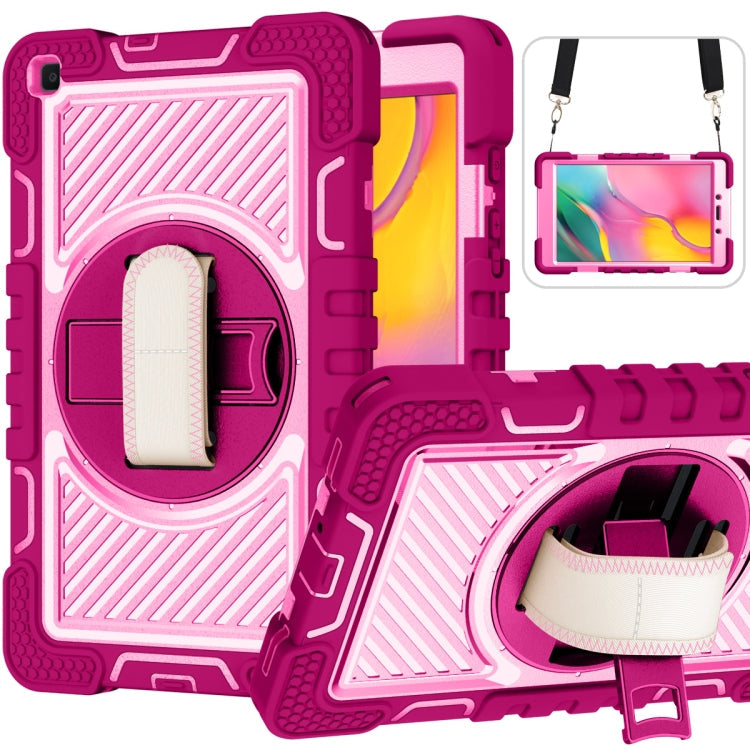 360 Degree Rotation Contrast Color Shockproof Silicone + PC Case with Holder & Hand Grip Strap & Shoulder Strap