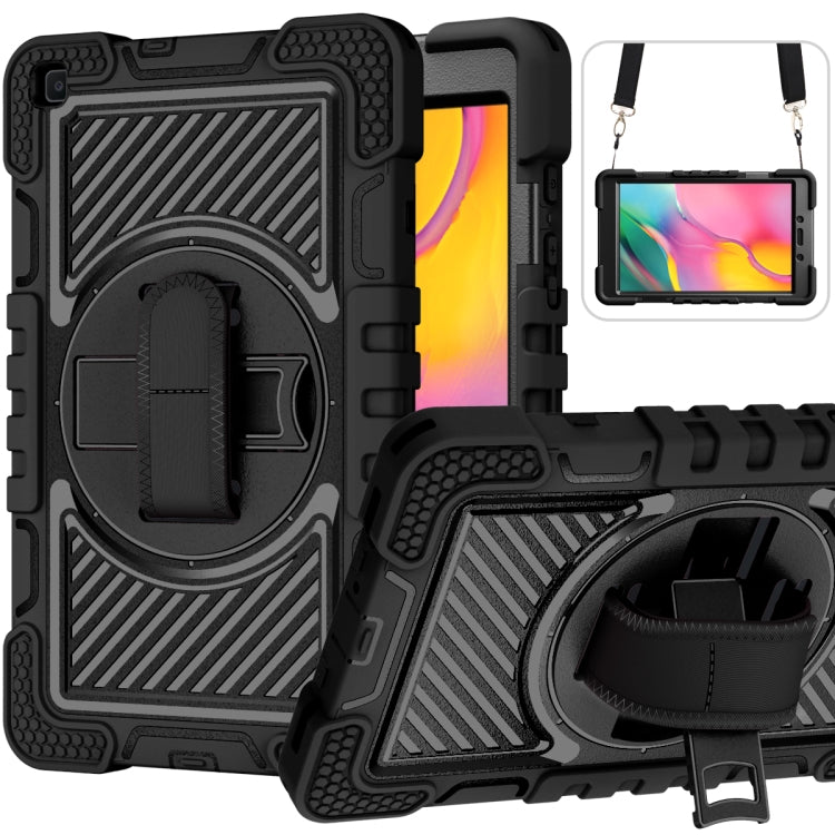 360 Degree Rotation Contrast Color Shockproof Silicone + PC Case with Holder & Hand Grip Strap & Shoulder Strap