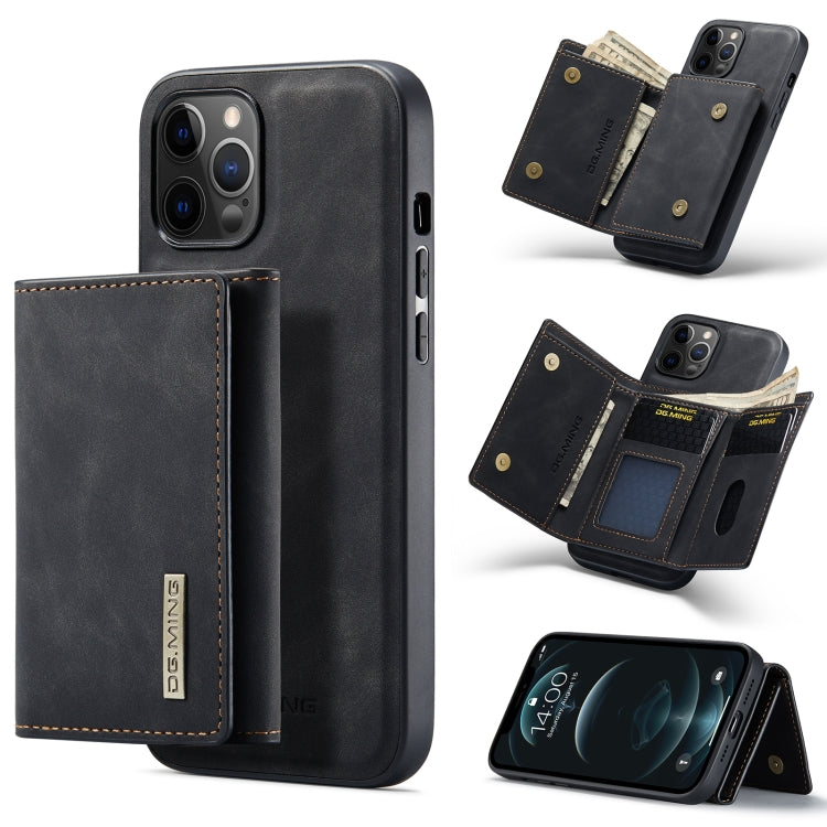DG.MING M1 Series 3-Fold Multi Card Wallet + Magnetic Back Cover Shockproof Case with Holder Function, For iPhone 12 / 12 Pro, For iPhone 12 Pro Max