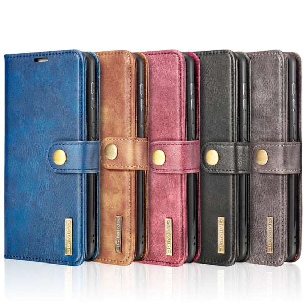 DG.MING Crazy Horse Texture Flip Detachable Magnetic Leather Case with Holder & Card Slots & Wallet, For Samsung Galaxy S21 FE