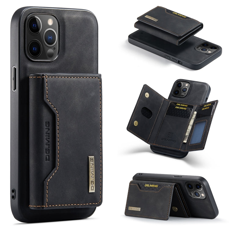 DG.MING M2 Series 3-Fold Multi Card Bag + Magnetic Back Cover Shockproof Case with Wallet & Holder Function, For iPhone 12 / 12 Pro, For iPhone 12 Pro Max