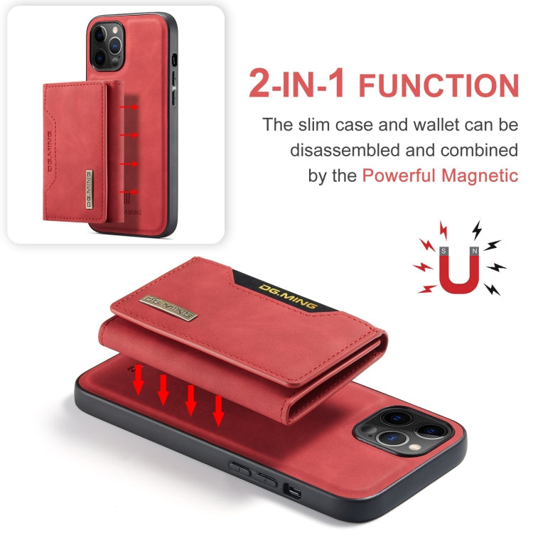 DG.MING M2 Series 3-Fold Multi Card Bag + Magnetic Back Cover Shockproof Case with Wallet & Holder Function, For iPhone 12 / 12 Pro, For iPhone 12 Pro Max