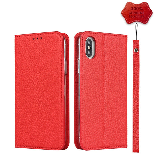 Litchi Texture Horizontal Flip Top Layer Cowhide Leather Case with Holder & Card Slots & Wallet & Strap & Wire Winder, For iPhone 6 & 6s, For iPhone 6 Plus & 6s Plus, For iPhone XR, For iPhone XS Max